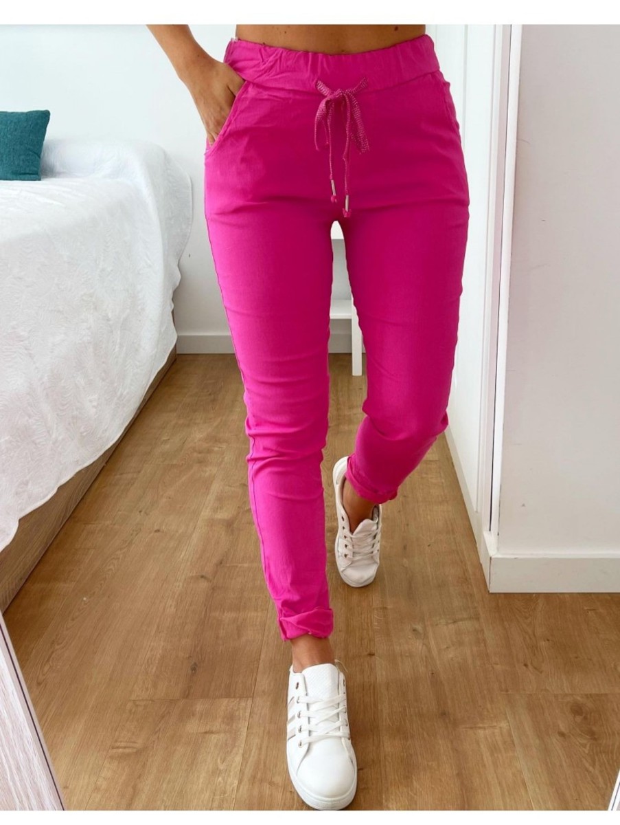 Caperucita Rosa (Rosa Navarro) Pantalon Arrugado Fucsia Maika