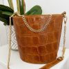 Caperucita Rosa (Rosa Navarro) Bolso Pequeno Tipo Saco Piel Camel Snake Kylie