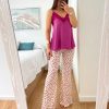 Caperucita Rosa (Rosa Navarro) Pantalon Viscosa Acampanado Crudo Topitos Buganvilla 3400 (V08)