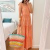 Caperucita Rosa (Rosa Navarro) Vestido Vichy Naranja Volantes Tirante Lazada (M17)